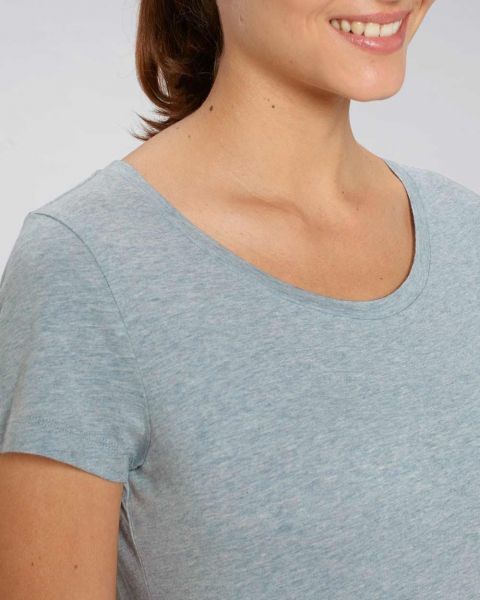Lou | Damen T-Shirt meliert | aus leichter Bio-Baumwolle