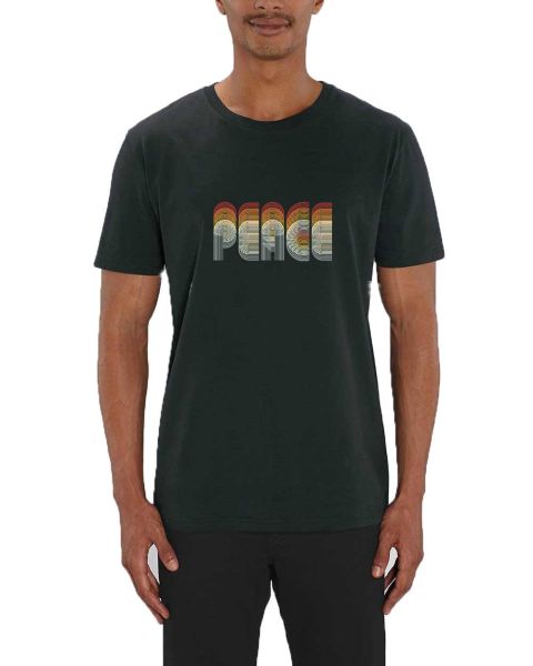 Unisex T-Shirt bedruckt aus Bio Baumwolle | Peace Farbiger Schriftzug
