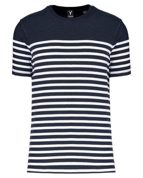 Nachhaltiges Herren-T-Shirt mit Rundhalsausschnitt im Marine-Stil