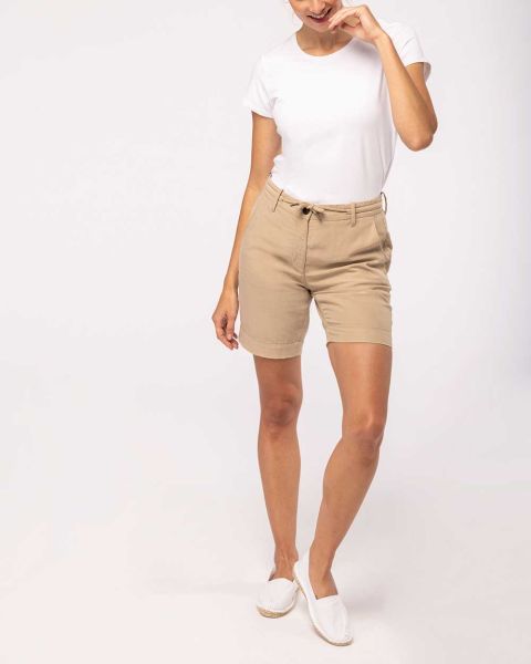 Damen Bermuda-Shorts Straight Fit aus Nachhaltigen Lyocellfasern und Leinen