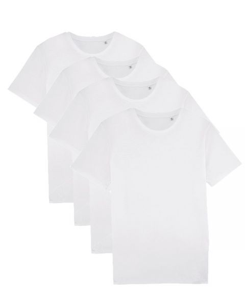 Herren | 4er Pack Basic T-Shirt mittelschwer | Weiß