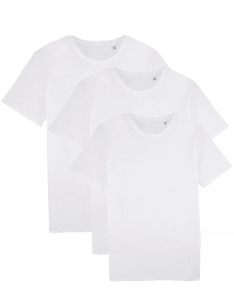 Herren | 3er Pack Basic T-Shirt | mittelschwer | Weiß