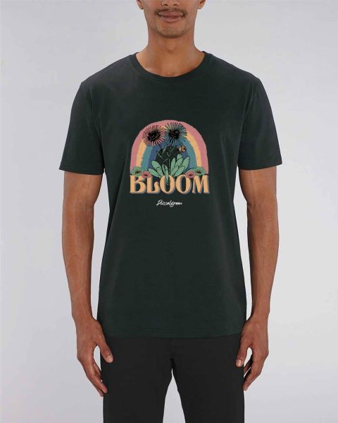 Unisex T-Shirt bedruckt aus Bio Baumwolle | BLOOM Blumen Regenbogen Farbig
