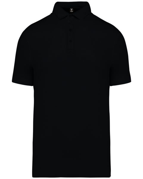 Herren Polohemd mit Lyocell TENCEL und Bio-Baumwolle - gaufrierter Strick