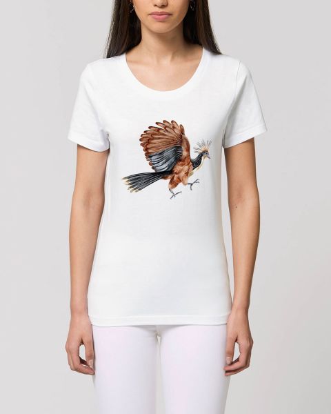 Damen T-Shirt bedruckt aus Bio Baumwolle | Vogel braun Beautiful Creatures