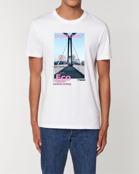 YTWOO Unisex T-Shirt aus Bio Baumwolle | Düsseldorf Brücke Medienhafen