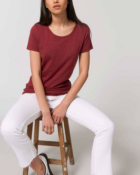 Elisa | Anliegendes Damen T-Shirt aus Bio-Baumwolle |meliert