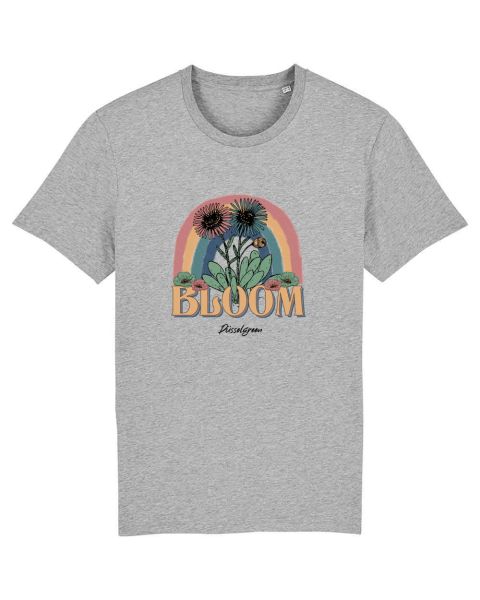 Unisex T-Shirt bedruckt aus Bio Baumwolle | BLOOM Blumen Regenbogen Farbig