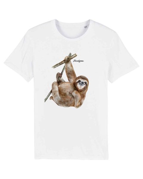 Unisex T-Shirt bedruckt aus Bio Baumwolle | Faultier Sloth Cute