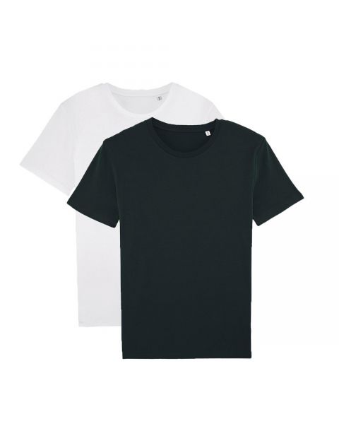 Herren | 2er Pack Basic T-Shirt Schwarz/Weiß, mittelschwer