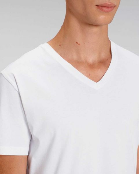 Paco | Basic Shirt mit V-Ausschnitt in Weiß
