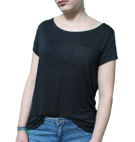 Damen | T-Shirt aus Modal-Naturfaser mit Brusttasche