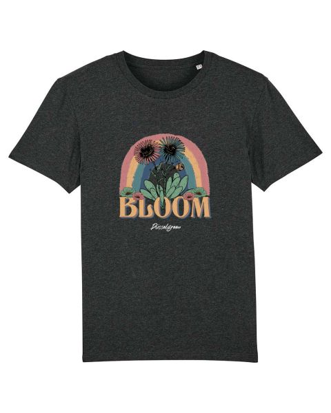 Unisex T-Shirt bedruckt aus Bio Baumwolle | BLOOM Blumen Regenbogen Farbig