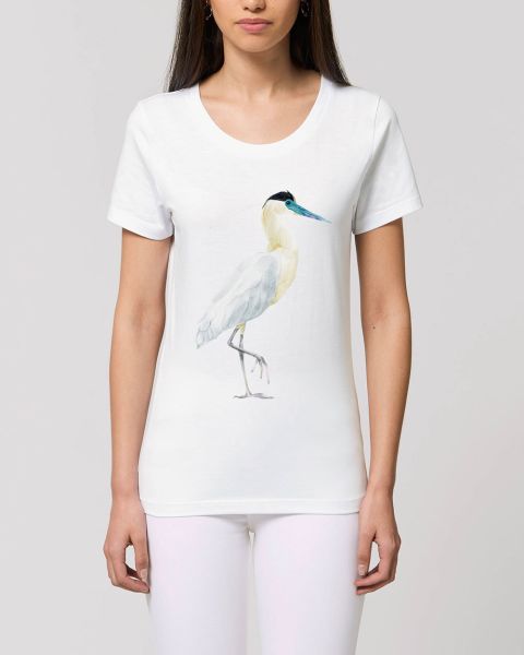 Damen T-Shirt bedruckt aus Bio Baumwolle | Kranich Frabig Beautiful Creatures