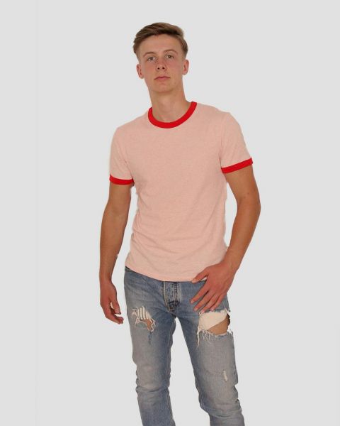 Ringer T-Shirt aus 100% Bio-Baumwolle mit farbigen Bündchen