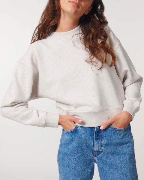 Kurz geschnittener Damen Bio Pullver, Frauen Sweatshirt aus 100% Baumwolle (Bio)
